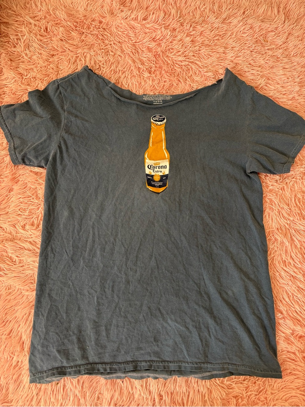 Navy Blue Off-Shoulder Corona Tee